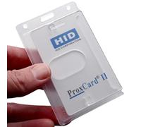 Bulk 100 Pack - Vertical Rigid Badge Holders for HID Clamshell - 70 Mil Prox Card II - Designed to Protect Thick Prox Badges - by Specialist ID (100 Pack)