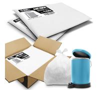 Bulk 1000 Pack | 10 Packs | RE-GEN 10L White Small Kitchen, Bathroom Pedal Bin Liners Refuse Sacks Everyday, Office & Home Use | Premium Grade Rubbish Garbage Bags 279/430 x 457mm
