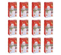 Bulk 12 Recyclable Holiday Treat Bags, Large Celebration Package with Various Patterns and Carry Handles, Gift Bags for Multiple Occasions