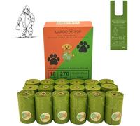 Bulk 18 Roll Dog Poo Bags Biodegradable/Compostable Certified - 270 Bag Pack | Tie Handle | EN 13432 | Eco Friendly Waste Bags | Extra Thick, Leak Proof, Scented