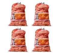 Bulk 4 x Nets Quality Kindling Fire Starting Wood Kiln Dried - Dried & Cut Easy Storage Netted Bags - Suitable for Burner Firepits Open Fires Stoves BBQs Pizza Ovens Barbecues Chimineas