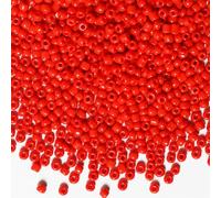 Bulk 4mm Red Seed Beads for Jewelry Making 200 Grams About 3380pcs,6/0 Glass Craft Beads for Making Earrings, Bracelets, Pendants, Waist Jewelry, DIY Handmade Seed Beads (Red-4mm)