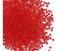 Bulk 4mm Transparent Red Seed Beads for Jewelry Making 110 Grams About 1600pcs,6/0 Glass Craft Beads for Making Earrings, Bracelets, Pendants, Waist Jewelry, DIY Handmade Seed Beads