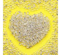 Bulk 4mm Transparent Silver Seed Beads for Jewelry Making 110 Grams About 1600pcs,6/0 Glass Craft Beads for Making Earrings, Bracelets, Pendants, Waist Jewelry, DIY Handmade Seed Beads