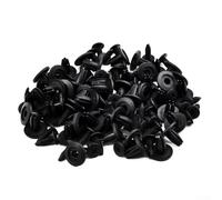 Bulk 50 Black Plastic Rivets for Auto Repairs, 6mm Dia Hole Fasteners for Side Skirts and Bumper Applications