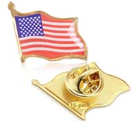 Bulk American Flag Lapel Pins, Metal USA Patriotic Pins for Suits, Hats and Backpacks, United States Flag Enamel Brooch for Veterans, 4th of July, Memorial Day, Political Events, National Day Gifts