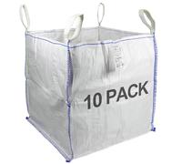 Bulk Bag 10 PACK - PREMIUM GRADE - 85x85x85cm Certified FIBC - Bulk bag for garden waste, soil, stones - Industrial grade fabric