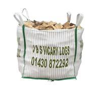 Bulk Bag of Ready to Burn, Premium Hardwood Logs Bag size 80 x 80 x 80 cm Includes 1 x free kindling net Mixed Species Woodsure no. WS023 (8" (20cm) Long Logs)
