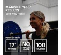 Bulk Basic Whey Protein Powder | 1.25 kg | 41 Servings | Up to 18g Protein | Low Sugar | Fast Absorption | Strawberry | Whey & SOYA Blend | Supports Muscle Growth