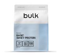 Bulk Basic Whey Protein Powder | Banana | 2.5 kg | 82 Servings | Up to 18g Protein per Serving | Low Sugar | Fast Absorbing Formula | Gym