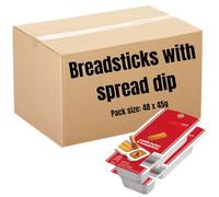 Bulk Breadsticks with Biscuit Spread Dip Snack Packs, Bread Sticks Sweet Crunchy Lunchbox Treats, On The Go Snack Multipack (48x45g)