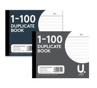 Bulk Buy 1-100 Numbered Duplicate Book, A6+ Carbon Copy Receipt & Order Pad, Glued & Perforated for Business, 10 x 12.5cm Size (12)