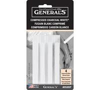 Bulk Buy: General Pencil Copressed White Charcoal Sticks 4/Pkg-Assorted Hardness (3-Pack)