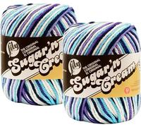 Bulk Buy: Lily Sugar 'n Cream 100% Cotton Yarn (2-Packs) ~ Ombres, Scents, Stripes, Twists ~ 3 oz. Super Size Skeins (Moondance SS #19135)2