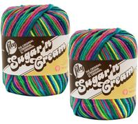 Bulk Buy: Lily Sugar 'n Cream 100% Cotton Yarn (2-Packs) ~ Ombres, Scents, Stripes, Twists ~ 3 oz. Super Size Skeins (Psychedelic SS #19600)2