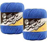 Bulk Buy: Lily Sugar 'n Cream 100% Cotton Yarn (2-Packs) ~ Solids ~ 4 oz. Super Size Skeins (Blueberry SS #18725)
