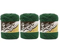 Bulk Buy: Lily Sugar 'n Cream Solids 100% Cotton Yarn (3-Pack) (Dark Pine #0016)