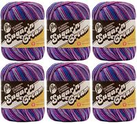 Bulk Buy: Lily Sugar'n Cream Yarn Bundle 100 Percent Cotton Solids and Ombres (6-Pack) Medium Wt 4 Worsted (Jewels Ombre)