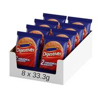 Bulk Buy Milk Chocolate Digestive Biscuit Packs Individually Wrapped Crunchy Wheat Biscuits - On-the-Go Snack, Tea & Coffee Break Treats (8, Wheatmeal Biscuits)
