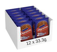 Bulk Buy Milk Chocolate Digestive Biscuit Packs Individually Wrapped Crunchy Wheat Biscuits - On-the-Go Snack, Tea & Coffee Break Treats (12, Milk Chocolate)