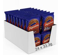 Bulk Buy Milk Chocolate Digestive Biscuits Snack Pack 24x33.3g x 2 Biscuit Packs Individually Wrapped Crunchy Wheat Biscuits with Smooth Milk Chocolate On-the-Go Snack, Tea & Coffee Break Treats