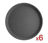 Bulk Buy Pack 6 Olympia Kristallon Polypropylene Round Non-Slip Trays