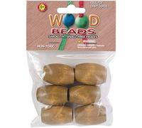 Bulk Buy: Pepperell Braiding Oval Wood Beads 32mmX22mm 6/Pkg Maple PWB3222-02 (6-Pack)