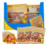 Bulk Buy Sweet Bags Gummy Gold Bears Bag 12x154g Mini Bags Sweets Bulk Party Bag Fillers Gift Box -Treat For Birthday, Halloween, Christmas, Kids Snack, Easter Care Package For Kids