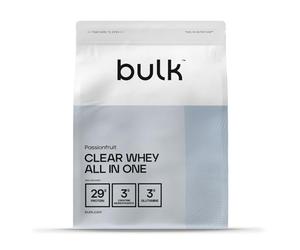 Bulk Clear Whey All in One, Protein Powder Shake With Creatine, Glutamine, BCAA, Carbohydrates, Passion Fruit, 500 g, 10 Servings, Packaging May Vary