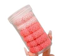 Bulk Collection of 6 Bright Colored Hair Rings Sturdy Braided Flexible Rings for Active Routines Strong Elastic Hair Ties Workout