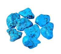 Bulk Crystal Blue Turquoise Rough Stone Stone Handle Ornament Blue Turquoise Ore Large Grain Crushed Stone Tumbled Stone Diffuser Stone for Tumbling(30-50mm,500G)