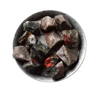 Bulk Crystal Natural African Bloodstone Ore Specimen Crystal Rough Stone Ore Crushed Stone Demagnetized Stone Crystal Ornaments for Tumbling(3-5cm/500g)