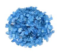 Bulk Crystal Natural Aquamarine Crystal Crushed Stone Small Particles of Fish Tank Bedding Flower Pots Landscaping Decorative Stone for Buddha Use for Tumbling(5-7mm,500g)