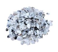 Bulk Crystal Natural Black and White Moonlight Crystal Crushed Stone Small Particles of Fish Tank Bedding Flower Pots Landscaping Decorative Stone for Buddha Use for Tumbling(500G,7-9mm)