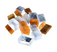 Bulk Crystal Natural Calcite Rough Stone Ore Rough Stone Stone Ornament Specimen Bingzhou Stone Energy Ornamental Yellow Mineral Crystal Crystal for Tumbling(500G)
