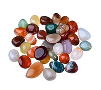 Bulk Crystal Natural Crystal Colored Agate Tumbled Stone Ornament Ore Specimen Bathtub Stone for Tumbling(500g)