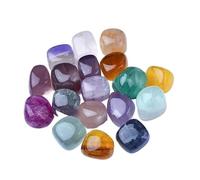 Bulk Crystal Natural Crystal Colored Fluorite Tumbled Stone Ornament Ore Specimen Teaching Science Gemstone Bathtub Stone for Tumbling(500g)