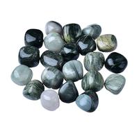 Bulk Crystal Natural Crystal Green Hair Rolling Stone Ornaments Ore Specimen Teaching Popular Science Gem Bathtub Stone for Tumbling(1000g)