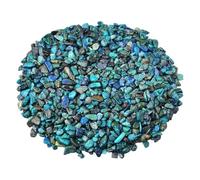 Bulk Crystal Natural Phoenix Stone Crushed Stone Ornament Blue Copper Ore Crushed Decorative Background Science Teaching for Tumbling(9-12mm,500G)