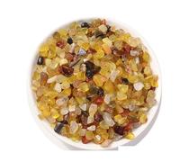 Bulk Crystal Yellow Agate Gravel Landscape Decoration Ornaments Aromatherapy Stone Diffuser Stone Fish Tank Flower Pot Decoration Crystal Gravel for Tumbling(7-9mm1000g)
