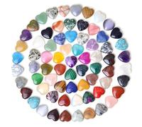 Bulk Crystals, 35-piece Heart Shaped Rocks, Natural Gemstones Bulk Crystals for DIY Crafts, Random Color, 0.79×0.79×0.24 Inch