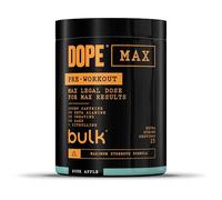 Bulk Dope Max Pre-Workout Powder | 563 g | 25 Servings | High Caffeine 200mg | 5g Beta Alanine | 3g Creatine | AAKG & Citrulline Blend | Vitamin B6 | Supports Focus, Power | Sour Apple