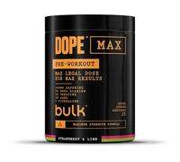 Bulk Dope Max Pre-Workout Powder | 563 g | 25 Servings | High Caffeine 200mg | 5g Beta Alanine | 3g Creatine | AAKG & Citrulline Blend | Vitamin B6 | Supports Focus, Power | Strawberry Lime