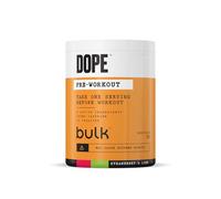 Bulk Dope Pre-Workout Powder, Strawberry & Lime, Energy Drink with Beta Alanine, Creatine, Caffeine, Arganine (AAKG), Citrulline, Taurine, Vitamin B6, 510 g, 30 Servings