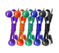 Bulk Earbuds Headphones 100 Pack Earphones- Keewonda Wholesale Classroom Ear Buds Kids Bulk Headphones Mixed 5 Assorted Colors Earbuds for Schools, Libraries, Hospitals (Mixed-Color)