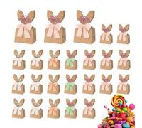 Bulk Easter Bunny Bags - 24 Pack Brown Paper Paper Treat Bags | Rustic Candy For Party Favors, Gift For Kids | Versatile Goodie For Spring Celebrations, Easter Baskets & Birthday Parties