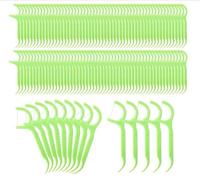 Bulk Floss Picks Dental Floss Sticks Bulk for Teeth, Floss Picks Dental Floss Picks Bulk forTravel, Family, Braces & Sensitive Teeth Dental Hygiene Essentials (Green,500)