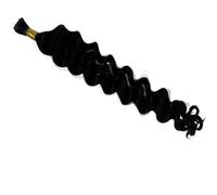 Bulk Hair for Braiding, Straight/Wave Curly 100G Per Pack Human Hair for Micro Braids Hair No Weft Braids Extension Natural Color(#1,18INCH/45cm)