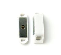 Bulk Hardware BH00394 Heavy Duty Magnetic Cupboard Cabinet Door Catches, Large 63 x 18 mm with Single Plate and Screws, 8 kg Pull Strength - White