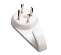 Bulk Hardware Large 40mm (1.1/2 inch) White Nylon Non-Trace Hardwall Drywall Picture Hanger Hook - Pack of 25